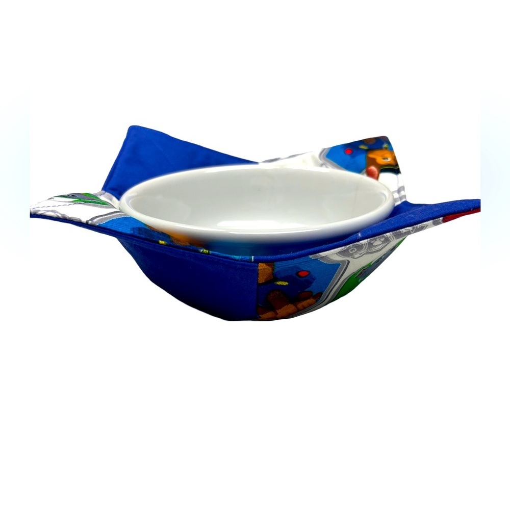 Hand Crafted Bowl Cozy Bowl Holder Microwavable  Cotton Padded Paw Patrol Blue - Picture 4 of 8
